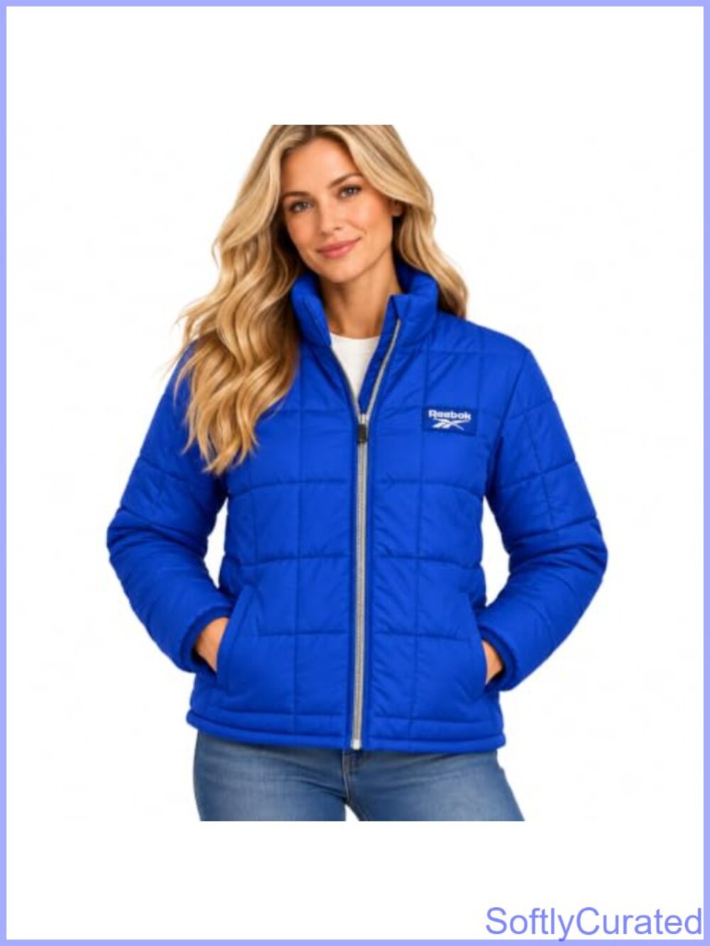 Quilted Puffer Jacket Lightweight Warm Winter Coat Zip Pockets